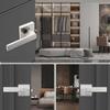 Square Three-pole Handle Lock Aluminum Zinc Zinc Alloy Interior Bedroom Burglar Lock  Bathroom