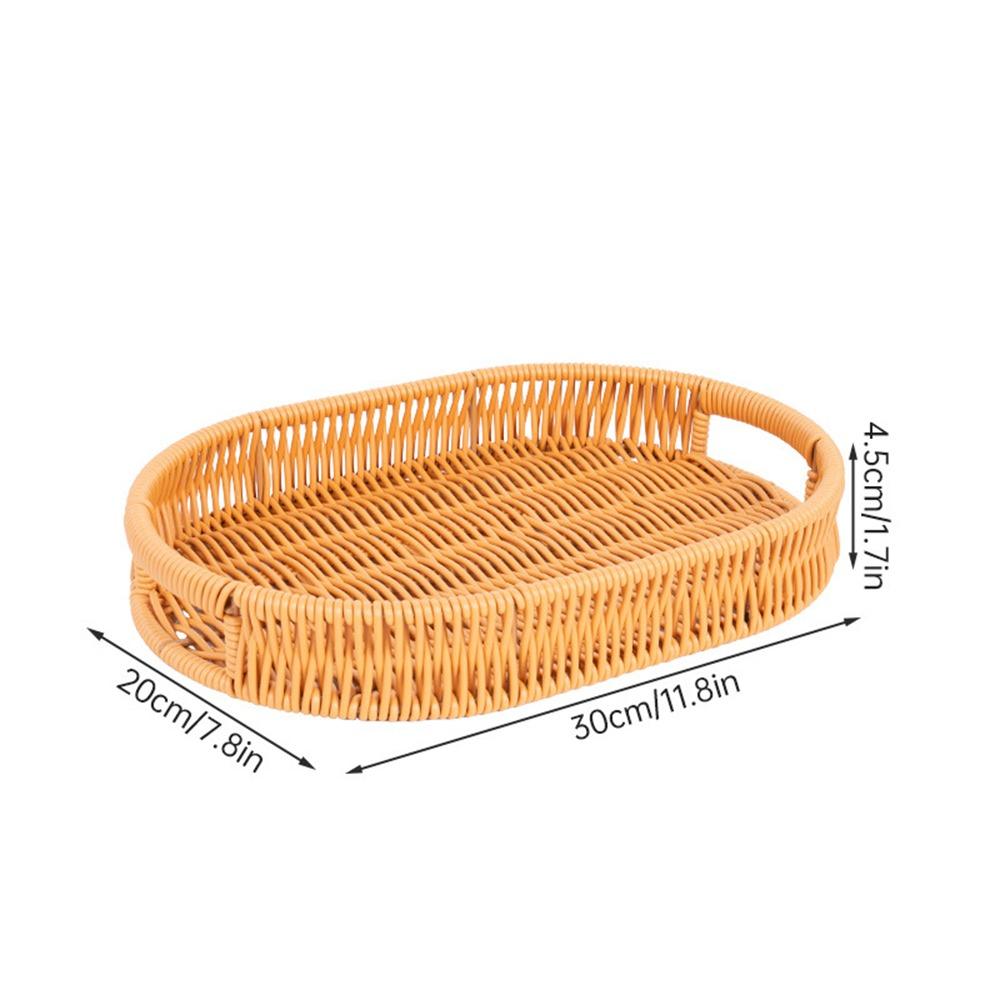 Hand-Woven Imitation Rattan Basket Multipurpose Food Storage Basket Bread Basket Household Storage