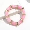 Vintage Acrylic Bamboo Beads Bracelets for Women Fashion Resin Chunky Tube Beaded Stretchy Stackable Bracelet New Jewelry Gift