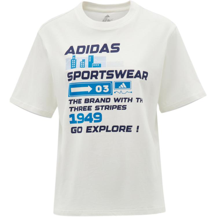 

Adidas Letter Print Round Neck Pullover Short Sleeve T-Shirt Kids tops KY8360 176