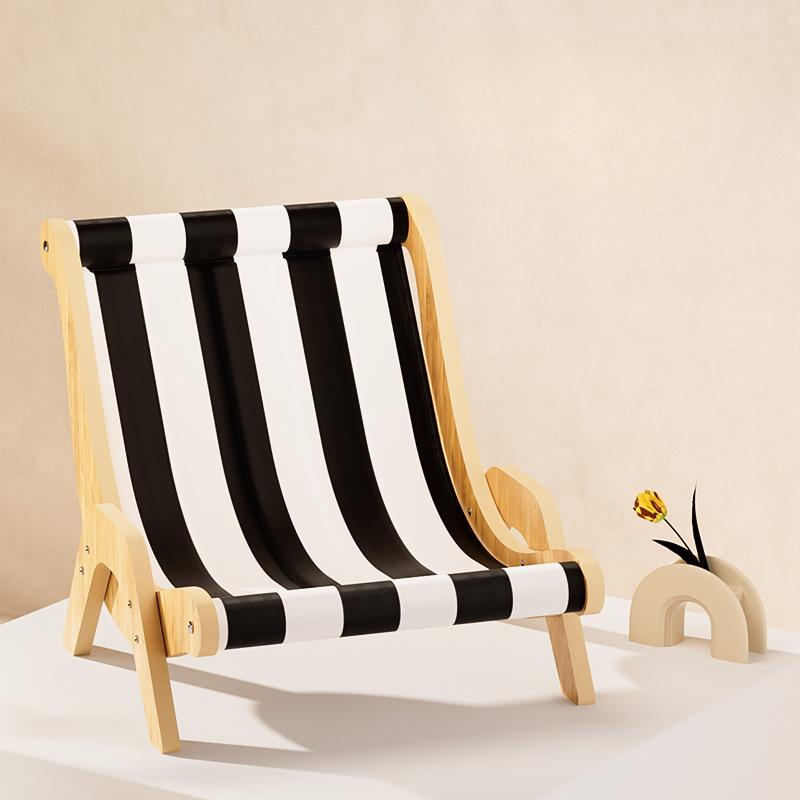 Summer Pet Ice Pad Black and White Striped Sofa Lounge Chair Removable and Washable Cat Hammock Camp Bed Cat Nest Suitable for All Seasons