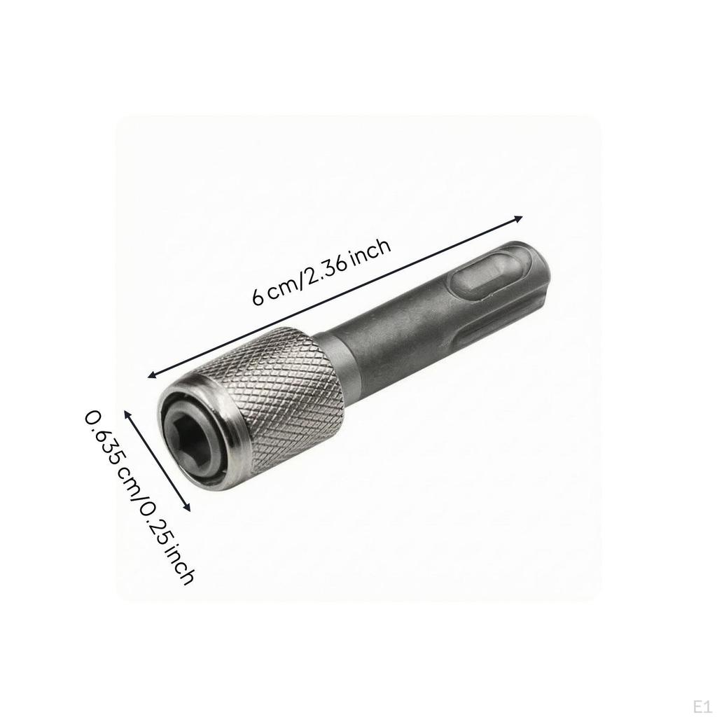 Hex Shank Socket Adapter SpringRetaining Groove Textured Grip Drill
