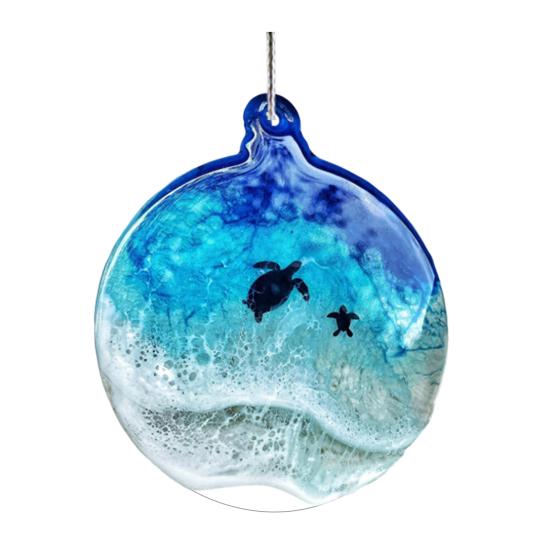 Sea Turtle Acrylic Ornaments Ocean-Themed Christmas Tree Decor Holiday Turtle Hanging