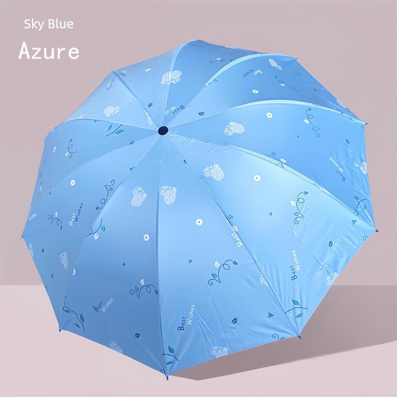 Manual Large Folding Umbrella for Female Students, Dual-Purpose Sun and Rain Umbrella, Sun Protection Umbrella