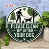 Metal Wall Sign Dog Poop Cleaning Up Vintage Paw Print Decor 19.8cm Outdoor