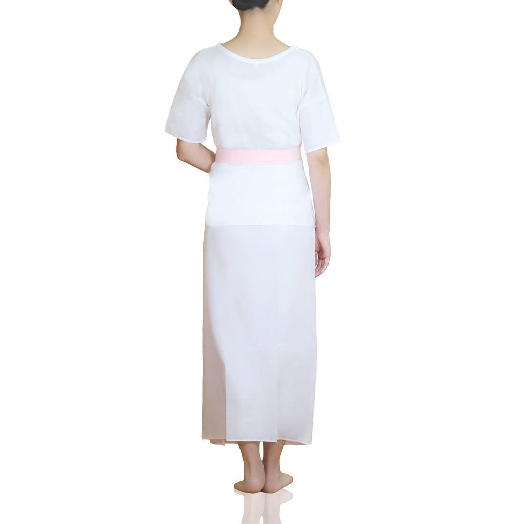 [TOuWA] Washable Undergarment Set (Kimono Undergarment and Petticoat) for Yukata, Kimono, and Other Traditional Japanese Clothing. White. Suitable