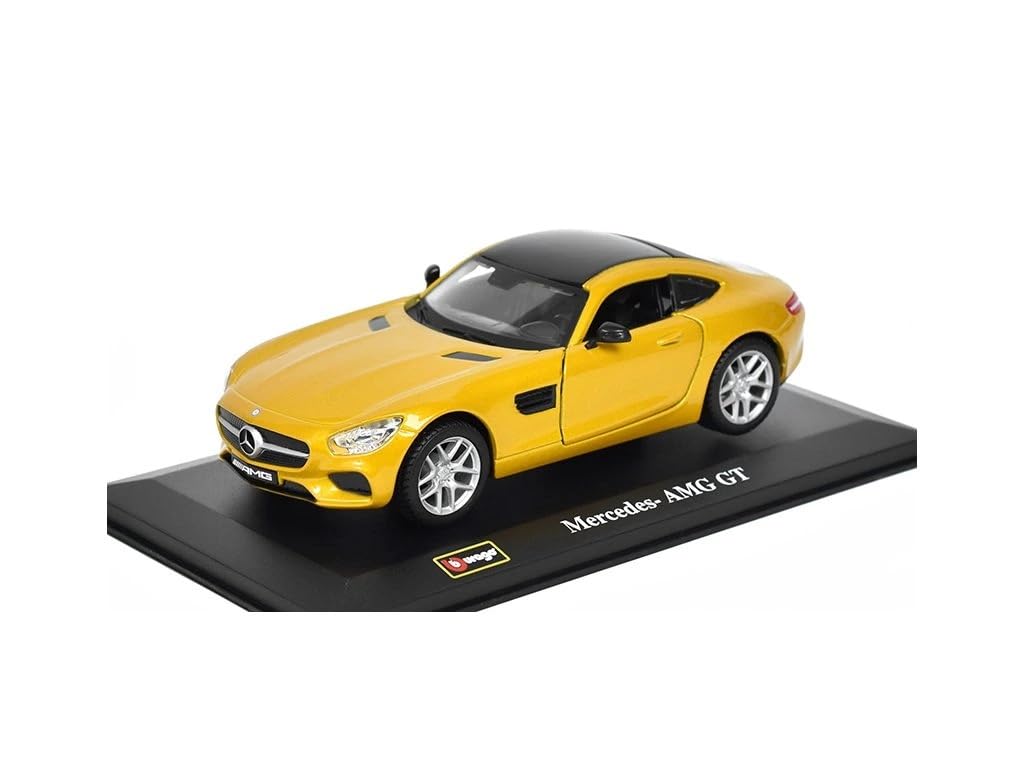 Bburago Mercedes-Benz Diecast Car 1/32 Scale Benz AMG GT (C190) 2016 (Yellow) [Parallel Import]