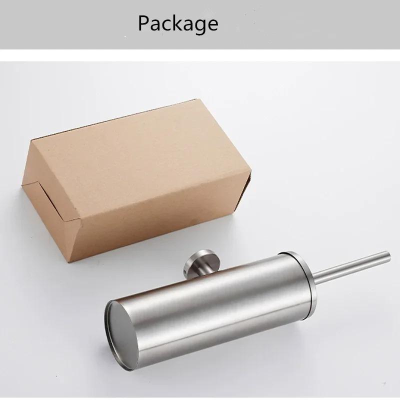 Edelstahl 304 Toilettenbürste mit Halter, ein wandmontiertes Toilettenbürsten-Set für das Badezimmer, mit totwinkel freier Reinigung