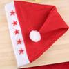 Non-woven 5-star Design Christmas Hat with Red LED Light As Christmas Party Wear Decoration Props