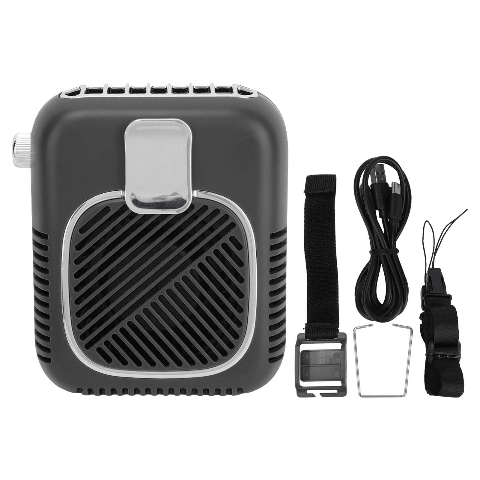 

2 в 1 Поясной вентилятор ABS 5 В 2 А 5 Вт 10000 мАч Поясной подвесной USB-зарядный портативный вентилятор Powerbank для чёрный