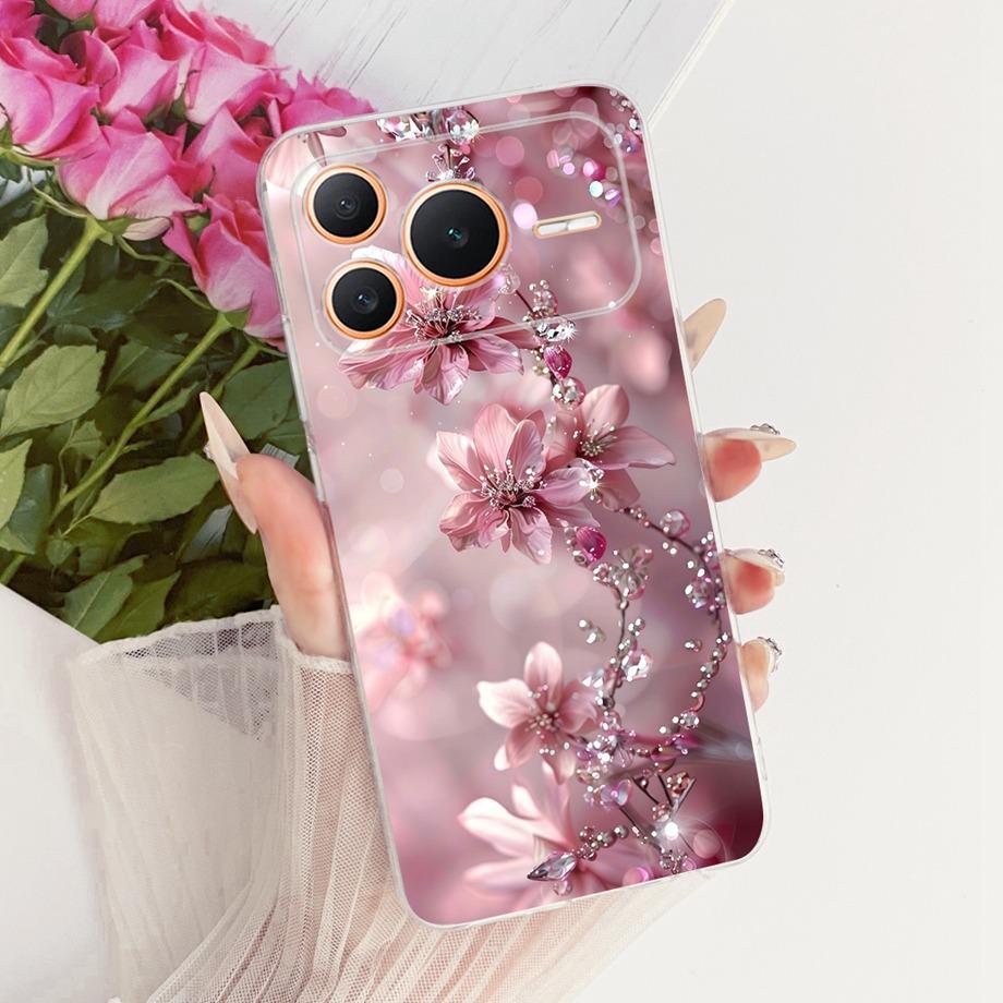 Flower Cartoon Fashion Design Phone Case For Honor Power Power2 Funda Soft Liquid Silicone Shockproof Back Cover Power 2 Bumper