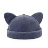 Cute Cat Ears Beanie Hat Male and Female Landlord Hat Versatile Melon Fur Hat Washed Old Yuppie Hat