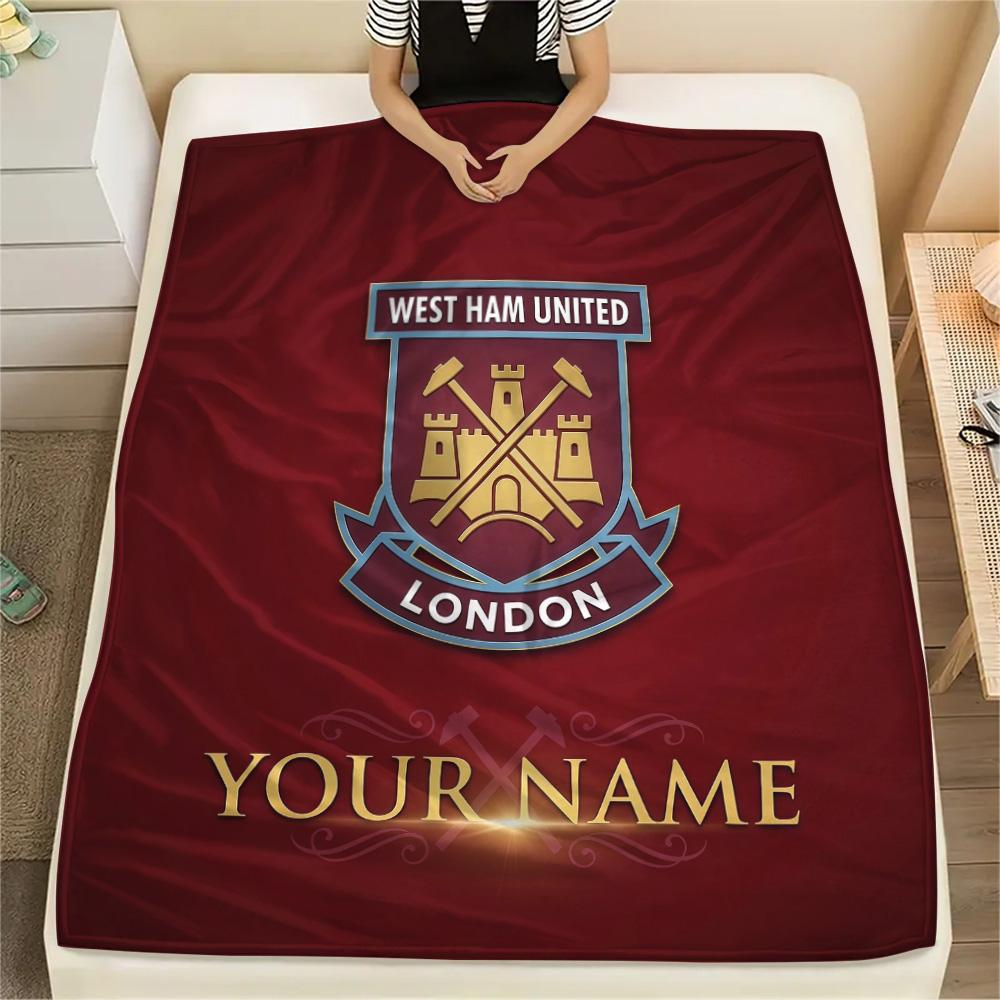 Benutzerdefinierter Name West Ham United2 Flanell-Decke, Hohe Qualität, Bequem für alle Jahreszeiten, Heimdekoration, Wärme und Komfort