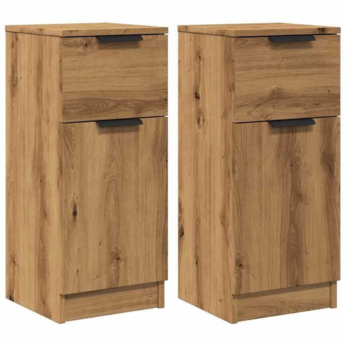 VidaXL Buffets 2 pcs chêne artisanal 30x30x70 cm bois d'ingénierie, armoire, meuble de rangement, organisateur de maison, 856954