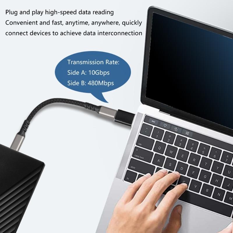 USB3.2 Male To Type C Female Converter, Fast Charging & Synchronization Support, Notebook, Smartphone, Tablet Connection