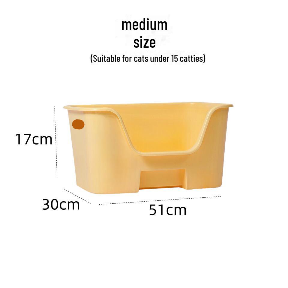 Extra-Large Splash-Proof Open Cat Litter Box for Kittens and Fat Cats