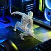 Small Decorative Accents for Cars 3D Printed Hollow Mesh Superhero Figurine, Creative Spider Style Action Pose Character Statues Desktop Ornament,