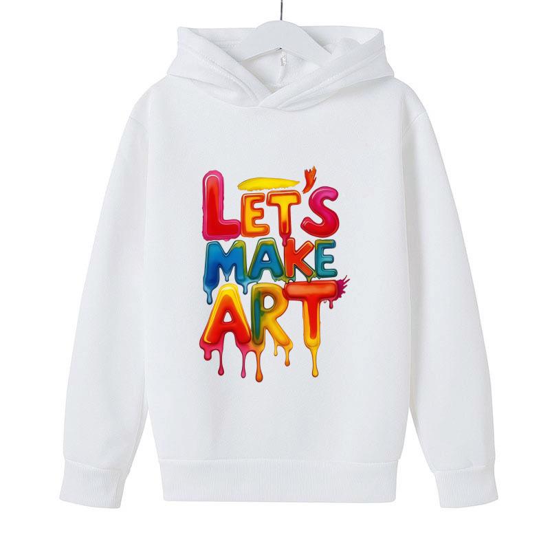 Bunter Graffiti-Kunst-Hoodie für Kinder - Unisex Freizeitjacke mit Farbdruck