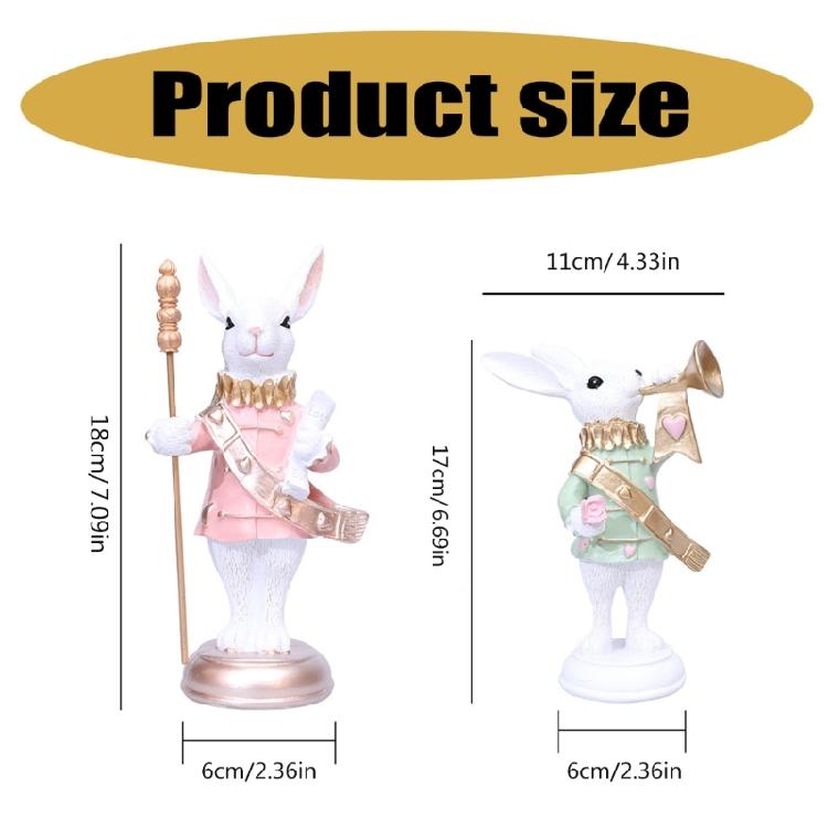 Detailed Easters Rabbit Staff Figurine Display Ornament Crafted For Those Who Cherish Holiday Celebration