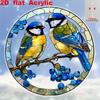 2D Flat Bohemian Style Blue Impact Bird Design Acrylic Decoration Sign Suitable for Wall Decoration, Porch, Room, Villa, Accents Home, Hallway, or Wor