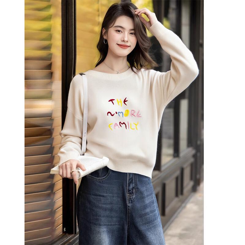 Mokana Women's Embroidered Long-Sleeve Casual Sweater
