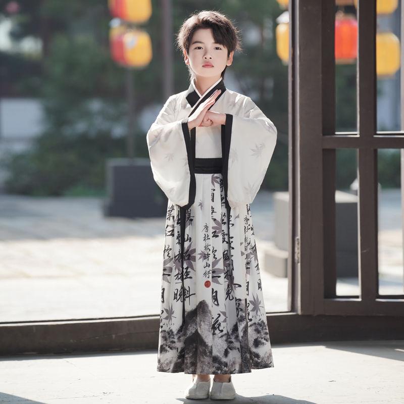 Children's Performance Costumes, Boys And Girls' Hanfu, Performance Costumes, Three-character Classic Elements, Performance Costumes