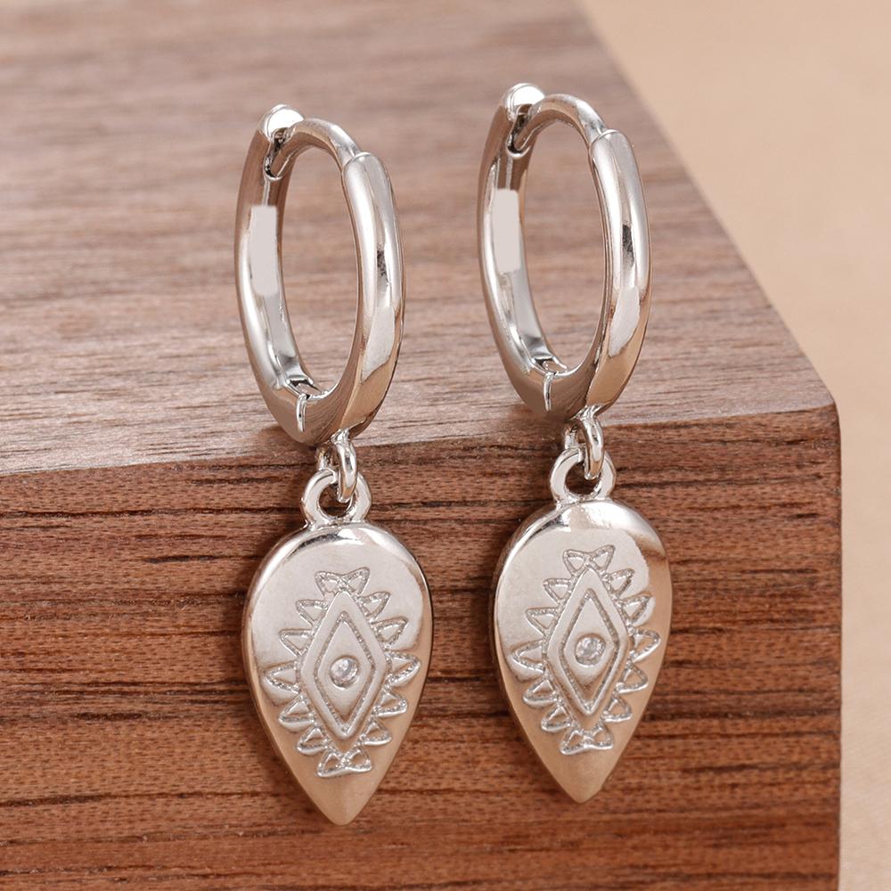 2 Paia Orecchini Pendenti Foglia Occhio Maligno in Acciaio Inossidabile alla Moda per Donna Placcati Oro 14K Zircone Gioielli per Piercing al Cartilagine Matrimonio