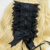 Gothic Lolita Spitzen Schleifen Stirnband - Schwarz Rot Dienstmädchen Haaraccessoire