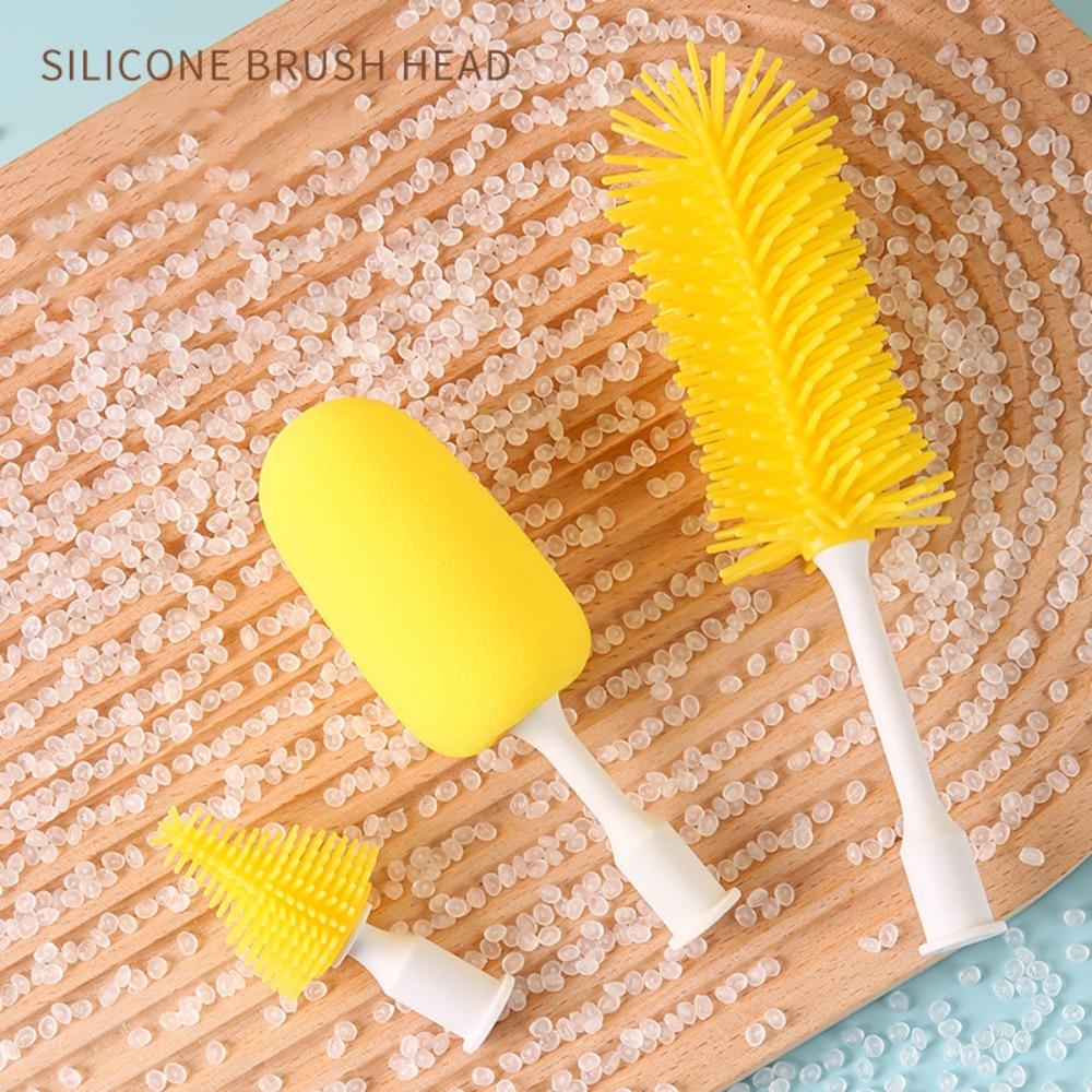 

Аккумуляторная щетка для чистки стеклянных чашек, силиконовая щетка для бутылочек, новый набор щеток для бутылочек-сосок Brush Head Set