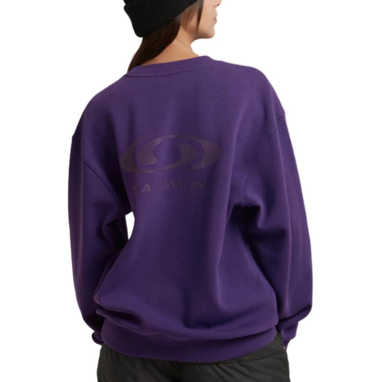 Salomon Round Neck Long Sleeve Pullover Sweatshirt Women sweatshirt Purple LC2572900