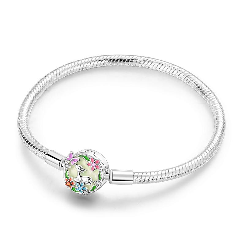 925 Silver Clover Butterfly Snowflake Bracelet Bracelet Fit Original Charm Bead DIY Design Jewelry Women