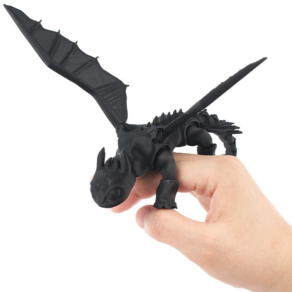 3D-gedrucktes Gelenkflügel-Drachenspielzeug, Drachenfigurenflügel sind beweglich, muss nach Erhalt zusammengebaut werden, Handwerk zum Sammeln