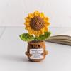 Emotional Support Crochet Sunflower Cute Knitted Flowers Potted Table Decor Graduation Gift Knitting Flower Pot Desk Accessories