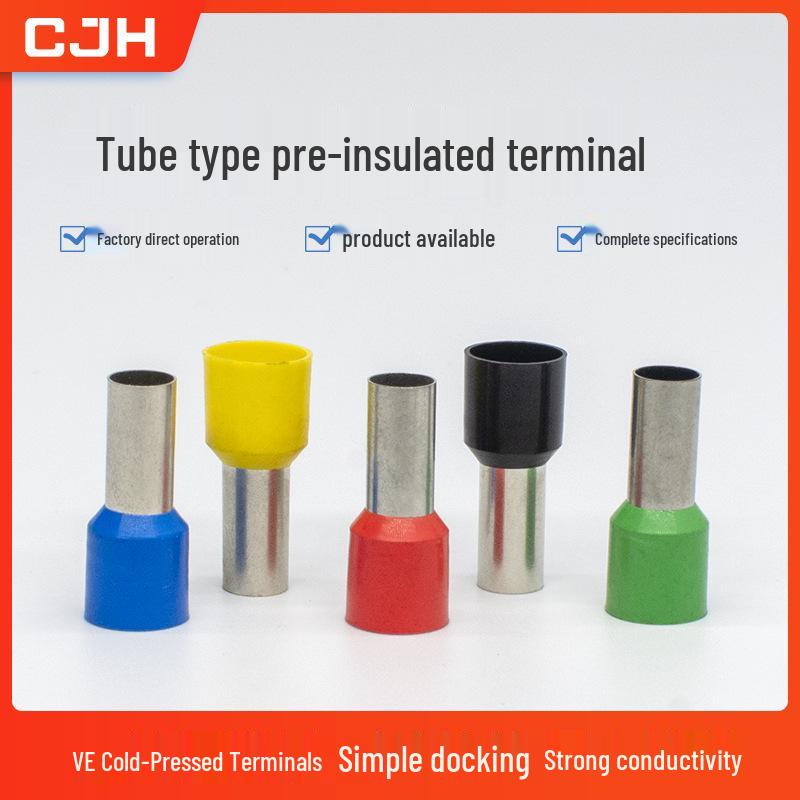 Red Copper E-type Pre-insulated Crimp Pin Terminal (E7508/E7510/E7512)