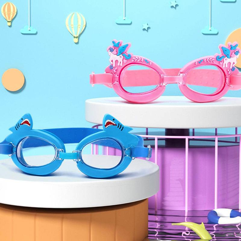 Cartoon Colorful Pony Children's Diving Glasses Children Swimming Goggles Waterproof Anti Fog Adjustable Glasses