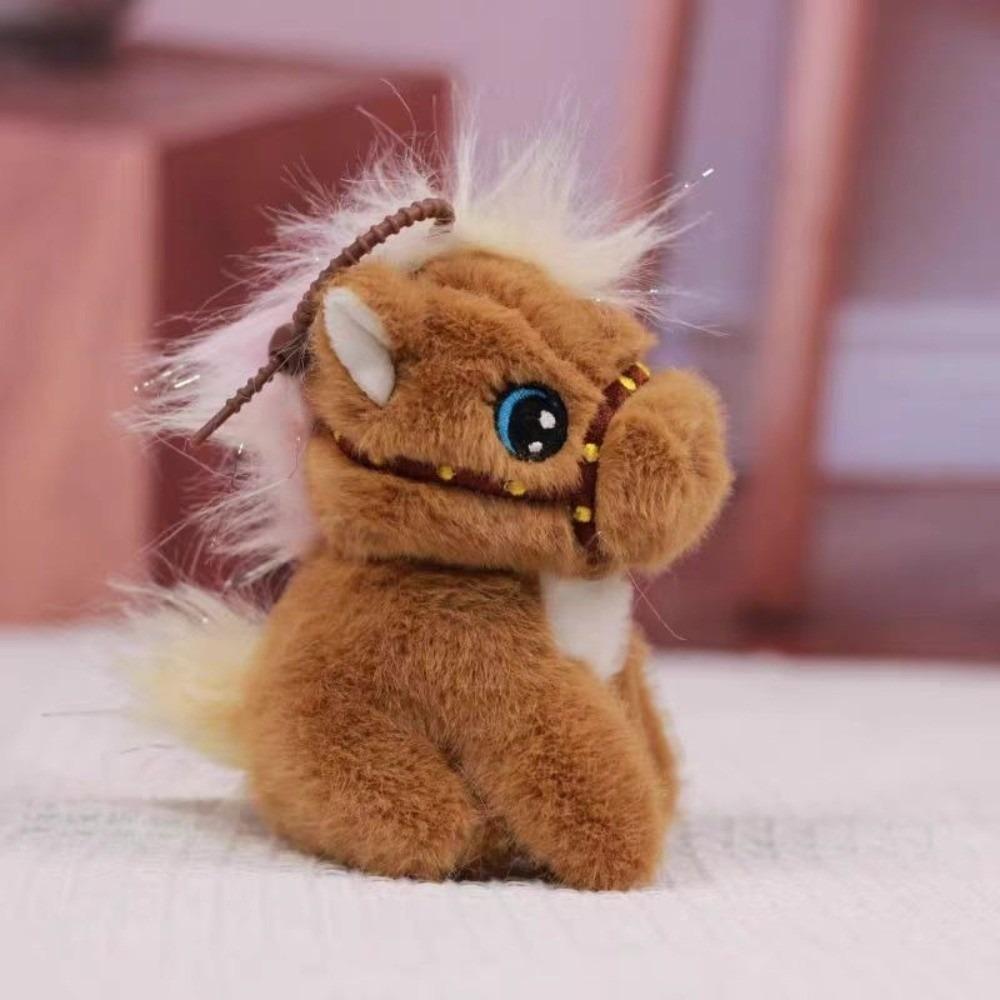 Cartoon Stuffed Animal Keyring Solid Color Zodiac Pony Figurine Year of Horse