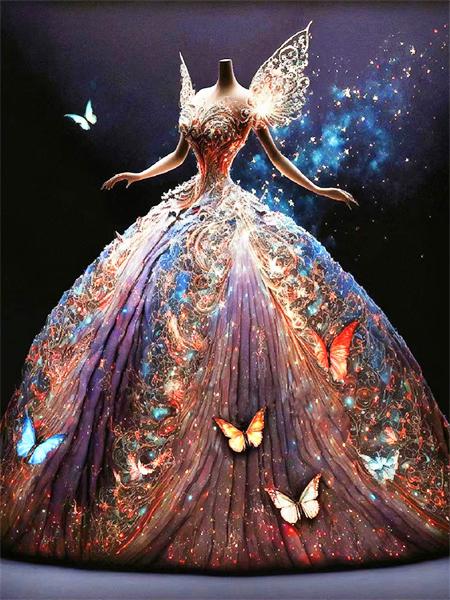 Spódnica z Haftem Diamentowym Ubrania Obrazek Dżetów Mozaika Księżniczka Pełny Kwadrat Okrągły Malowanie Kwiat Dziecko Prezent