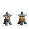 Pagoda Garden Statues Solar-Powered Garden Light Zen Lantern Outdoor Decor