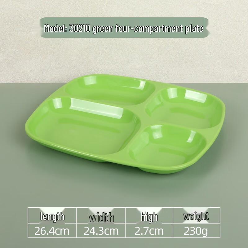 Rectangular 4-Compartment Melamine Dinner Plate