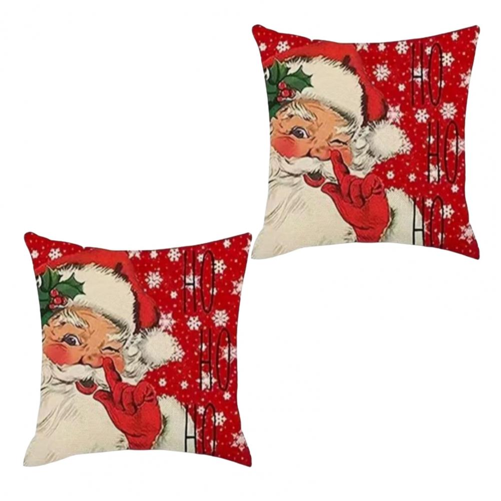 

2 Pcs Christmas Throw Pillow Cover Snowman Pattern Colorful Print Bedroom Living Room Sofa Decoration Pillowcase Pillow Cover
