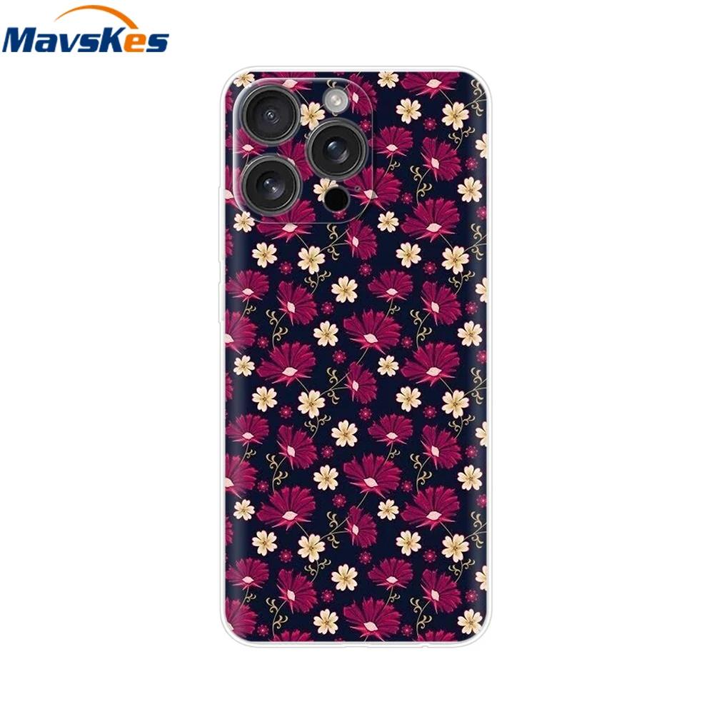 For iPhone 16 Pro Case 16 Plus Lovely Heart Soft Silicone TPU Painted Phone Cases for Apple iPhone16 Pro Max Cover Shell New Bag
