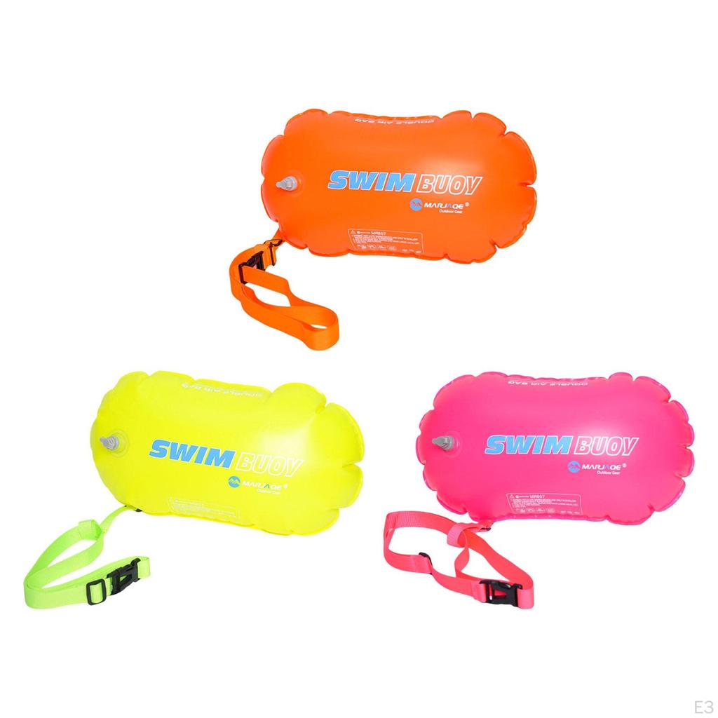 Wodna boja pływacka z suchym workiem i regulowanym pasem, podwójna poduszka powietrzna do pływania dla triathlonisty