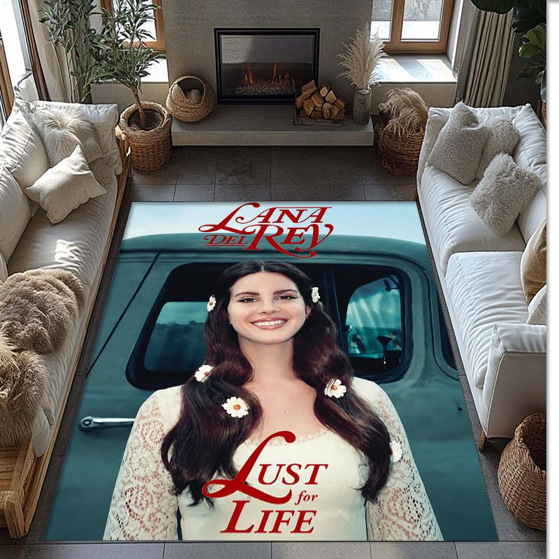 Soft Crystal Velvet Floor Rug,Lana Del Rey Anti Slip Decorative Carpet, Plush Area Mat For Indoor Home Decoration