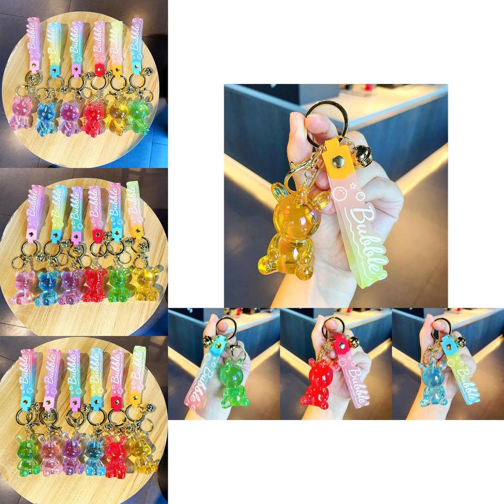 Colorful Resin Cartoon Keychains Bear And Rabbit Perfect For Party Favors