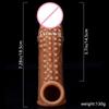Male Penis Condom Extended Enlarged  Hollow  and Thickened Glans Condom for Sexual Pleasure  Silicone Long-lasting Penis Condom
