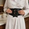 Elastic Stretch Decorative Buckle Belt Adjustable Fit Gothic Wide Leather Belt  Girdle