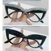 Portable Rhinestone Reading Glasses Eye Protection Square Presbyopia Eyeglasses Vintage Ultralight Hyperopia Glasses for Women