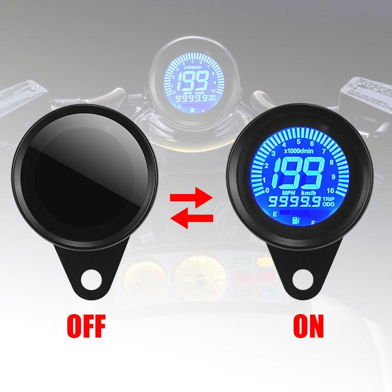 7 Color Motorcycle Speedometer LCD Digital Screen Motorcycle Scooter ATV Retro Dashboard Instruments Oil Gauge Meters Universal