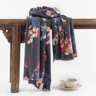 Printed Winter Scarf for Women Artistic Retro Imitation Cashmere Scarf Warm Neck Scarf  Ethnic Style Shawl