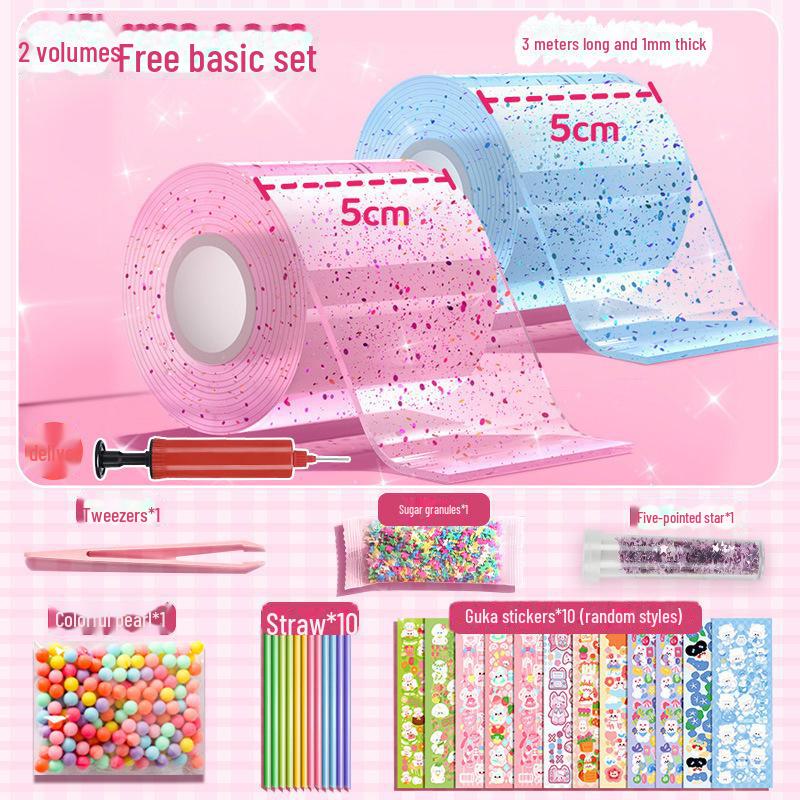 Nano Glue DIY Bubble Blowing Kit with Strong Sticky Double-Sided Tape and Decompression Toy